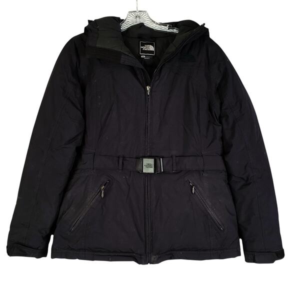 The North Face Jacket Women's Medium Belted Waist Goose Down Hooded No Fur - Picture 2 of 10